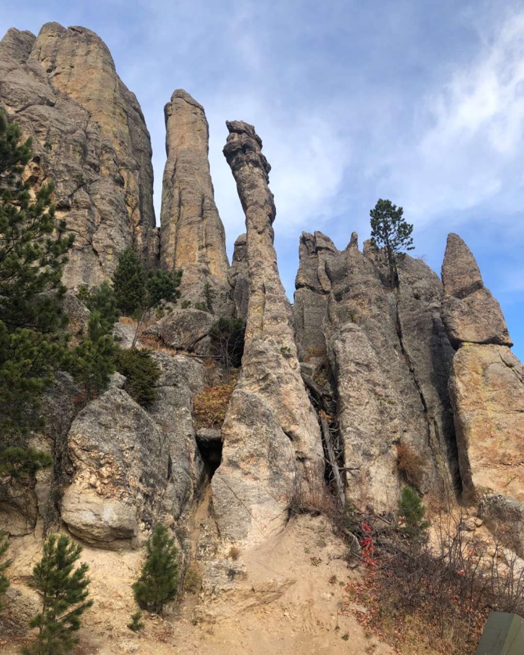 Needle rock formations